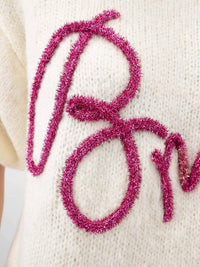 Bibi - Metallic Letter Bride Sweater