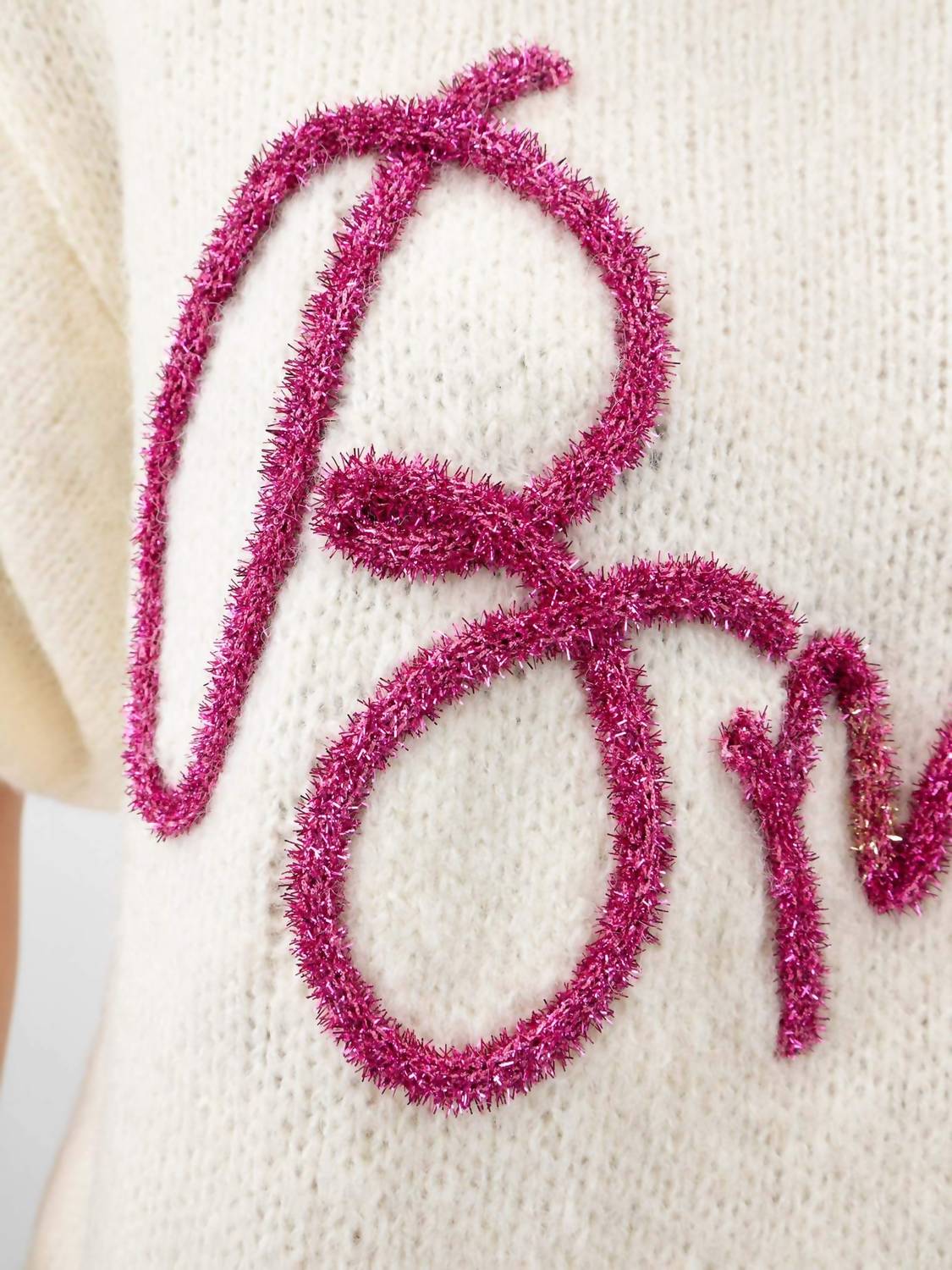 Bibi - Metallic Letter Bride Sweater