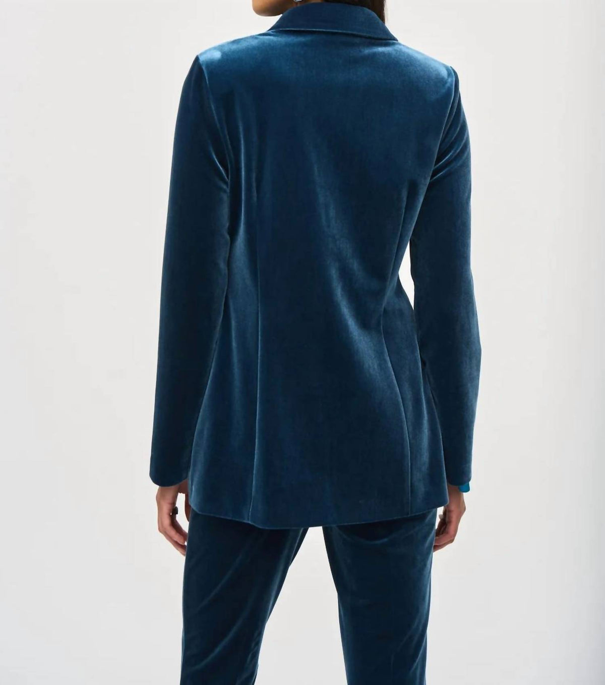 Joseph Ribkoff - Velvet Fitted Blazer And Pant Suit Set