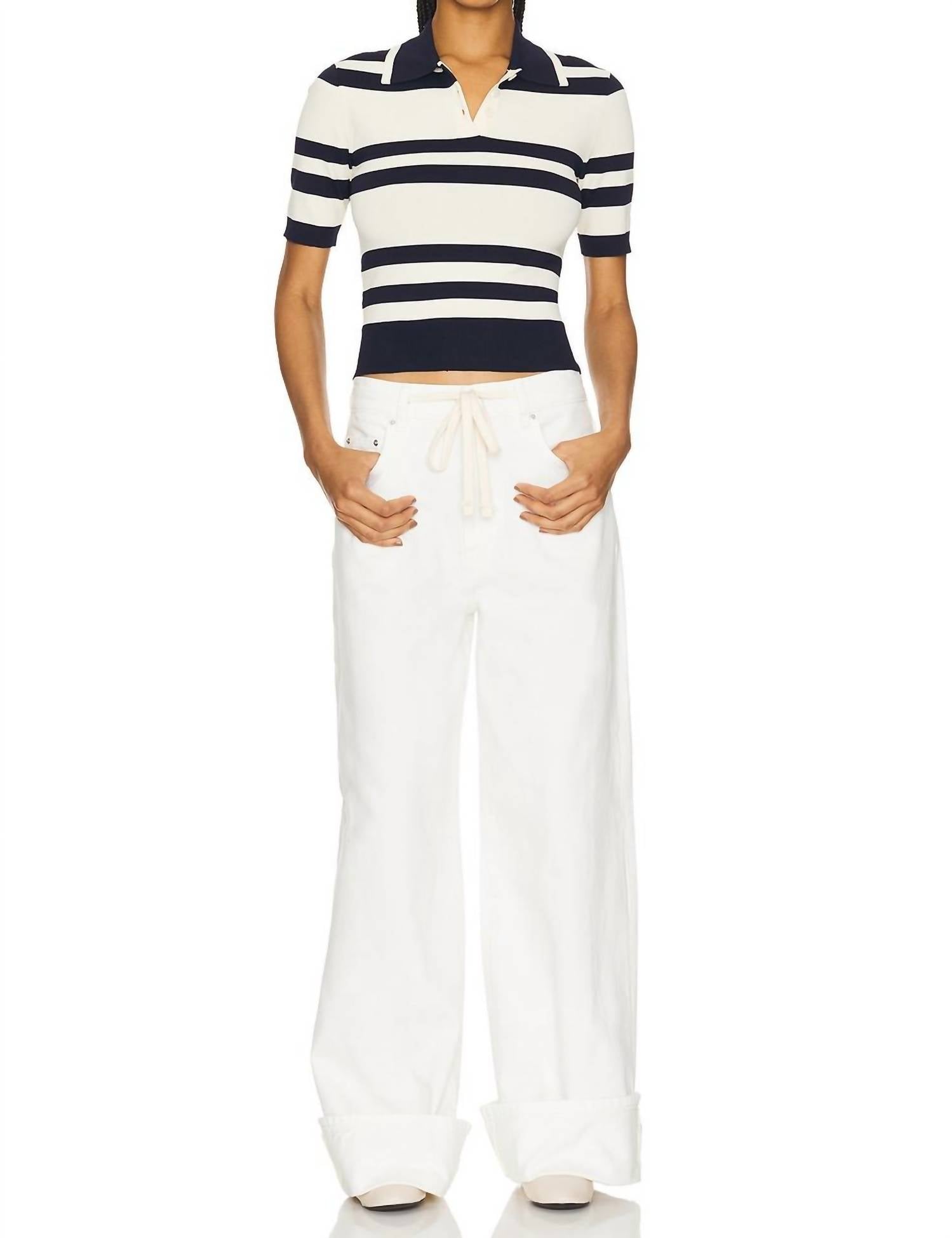 Grlfrnd - Lucia Drawstring Baggy Wide Leg Denim Jeans
