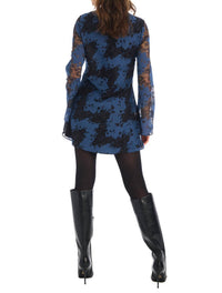 ALLISON NEW YORK Melody Mini Dress in blue black - women's dress - alternate view