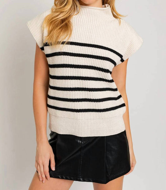 Le Lis - Mock Neck Stripe Sweater