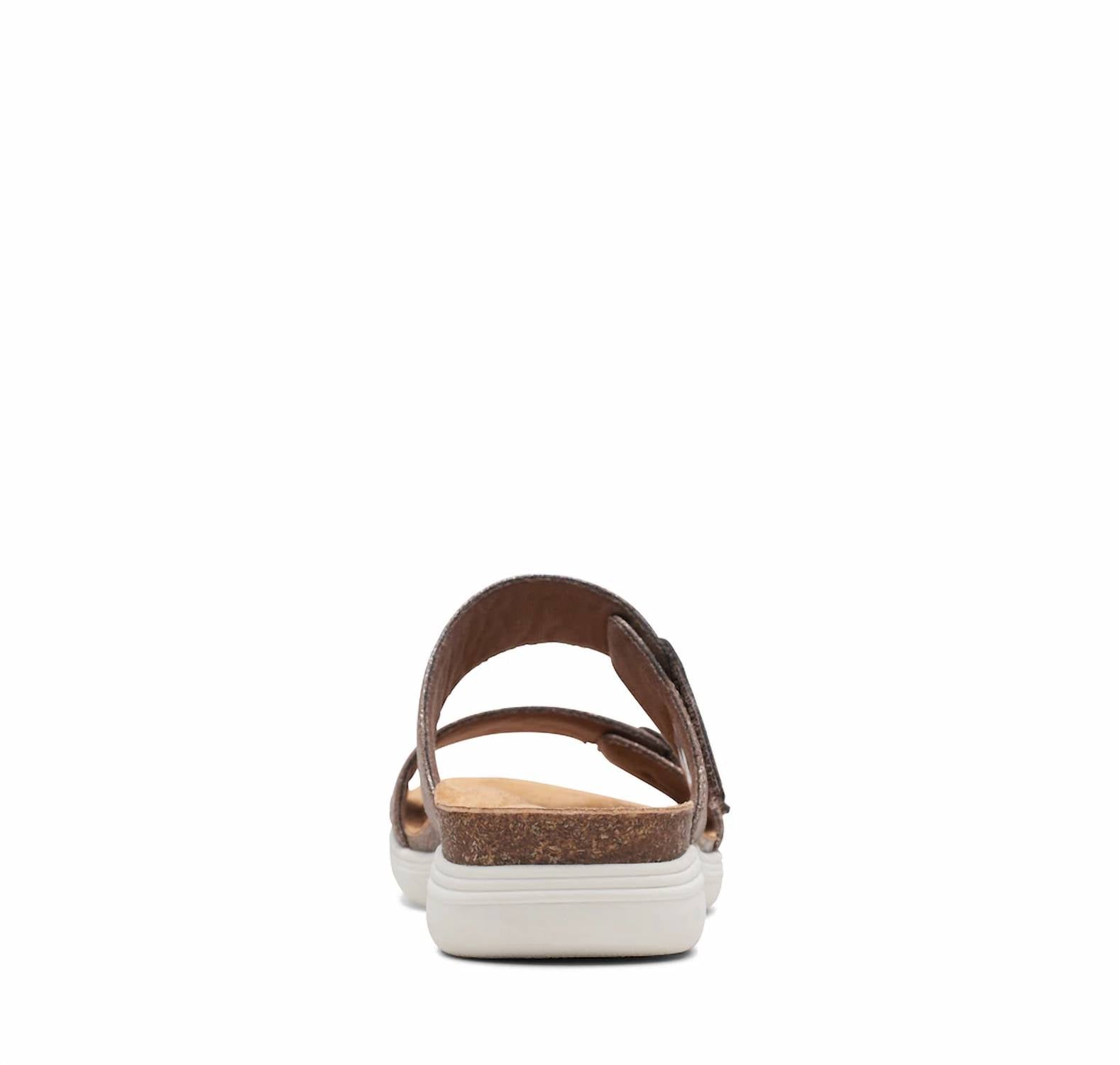 Clarks Women's April Dusk Slide Sandal in bronze metallic textile - women's sandal - view 5