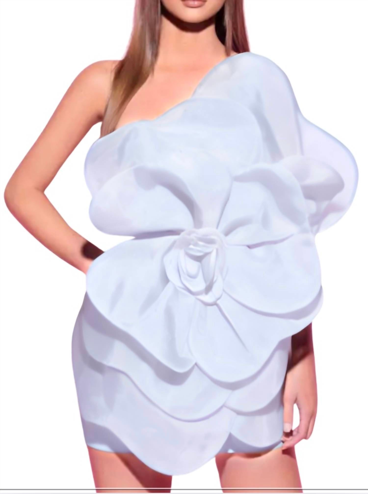 Tarik Ediz - crepe one shoulder mini dress