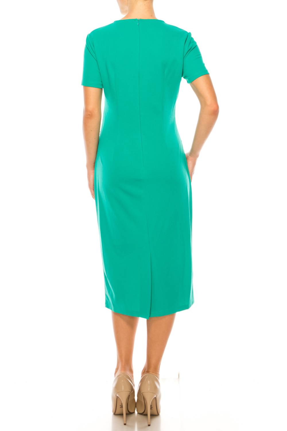 Maggy London - Short Sleeve Ruched Sheath Dress