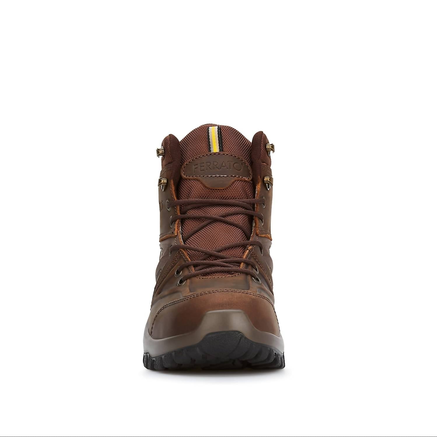 Ferrato Men's Outdoor Leather Boots in dark brown - men's boots - detail view