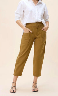 Cleobella Leo Cropped Wide Leg Pants in dull gold - women's pants