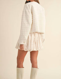 Mable - Jewel Button Up Tweed Jacket