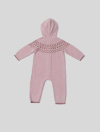 BAREFOOT DREAMS Cozychic Ultra Lite Baby Fair Isle Onesie in dusty rose - kids' item - view 4