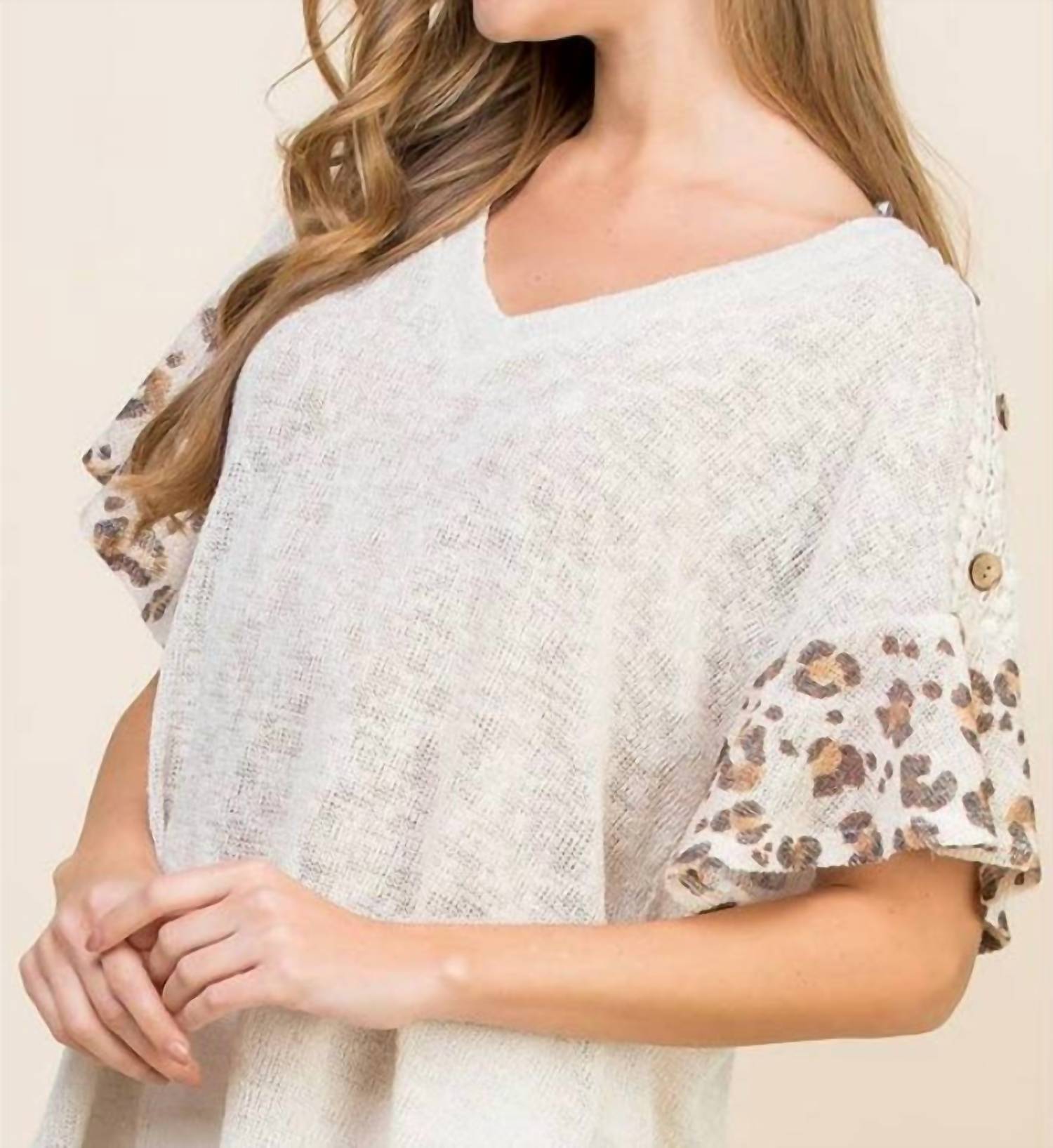 Emerald Collection - Lace Button Trim V Neck Top