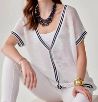 Charlie Paige - Stripe Trim Cardigan