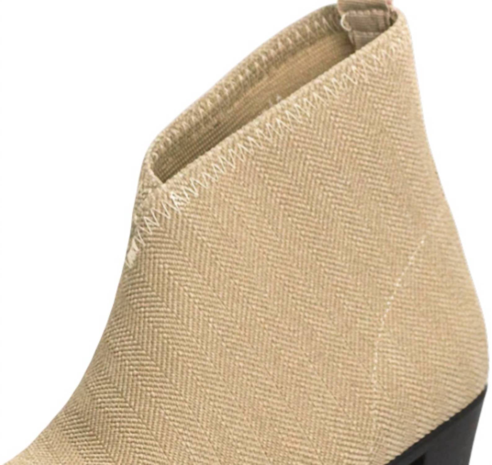 CHARLESTON SHOE CO. Women's Torino Boots in brown herringbone - women's shoe - alternate view