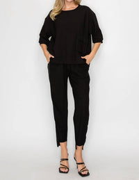 Joh - Karen Knit Crepe Top With Front Pocket