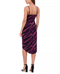 Siena Studio Wavy-print Tulip-hem Bodycon Dress in purple - women's dress - detail view