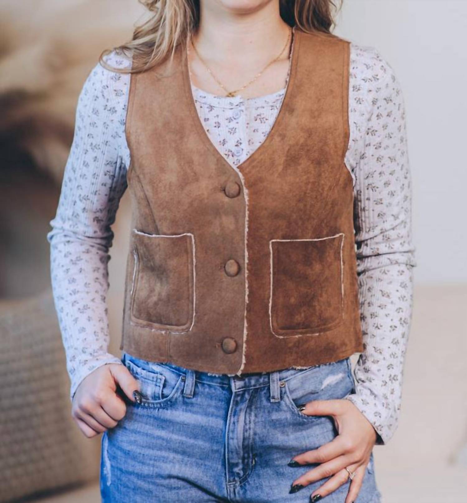 Be Cool - Suede Feel Sherpa Vest