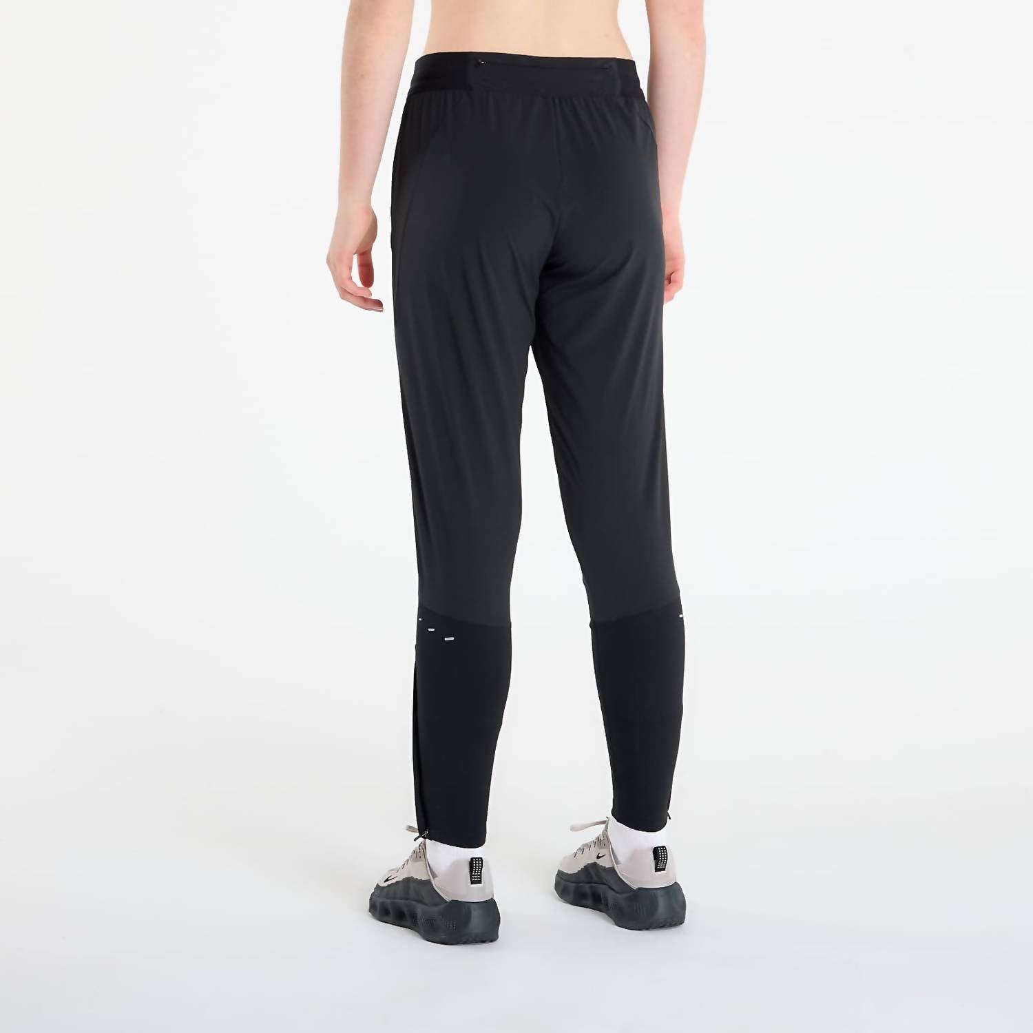 NIKE Dri-fit Mid-rise Running Pant in black black reflective silver - women's pants - detail view