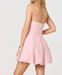 Astr - Tionna Bow Bubble Hem Mini Dress