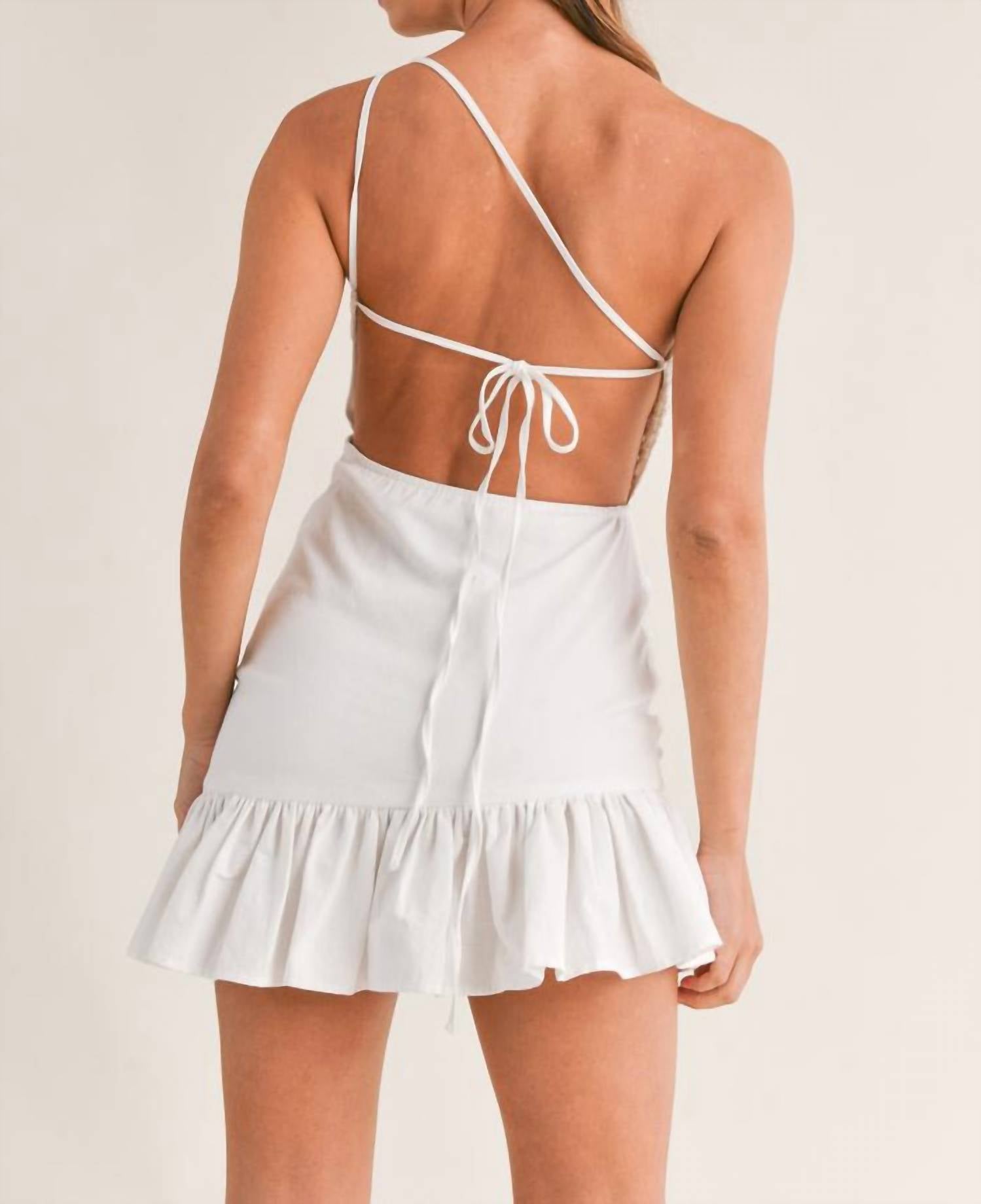 Mable - Ruffle One Shoulder Mini Dress