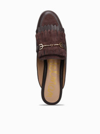 Sam Edelman Women's Lainey Nappa Suede Loafers in cafe noir - women's flats - detail view