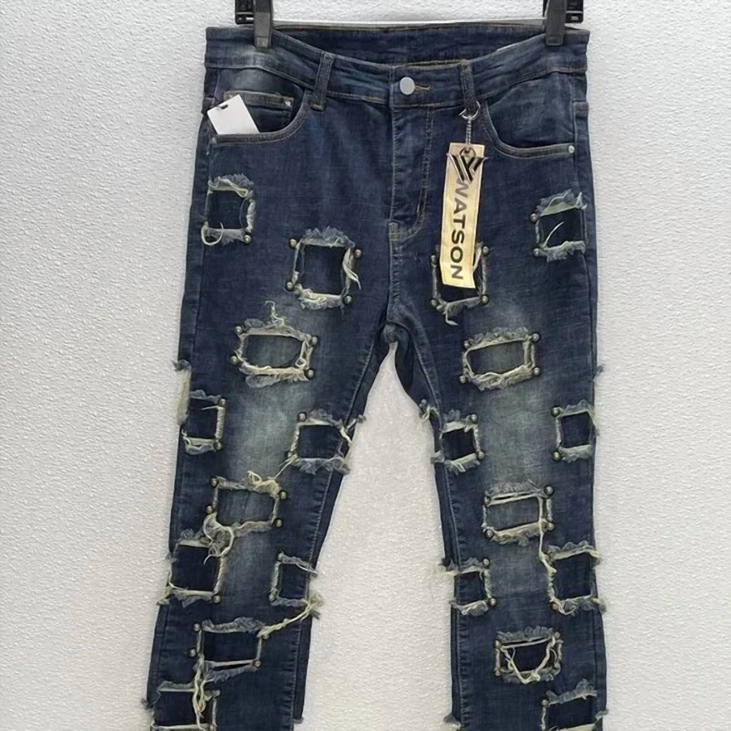 Watson Menswear - Men's Stacked Studded Jeans