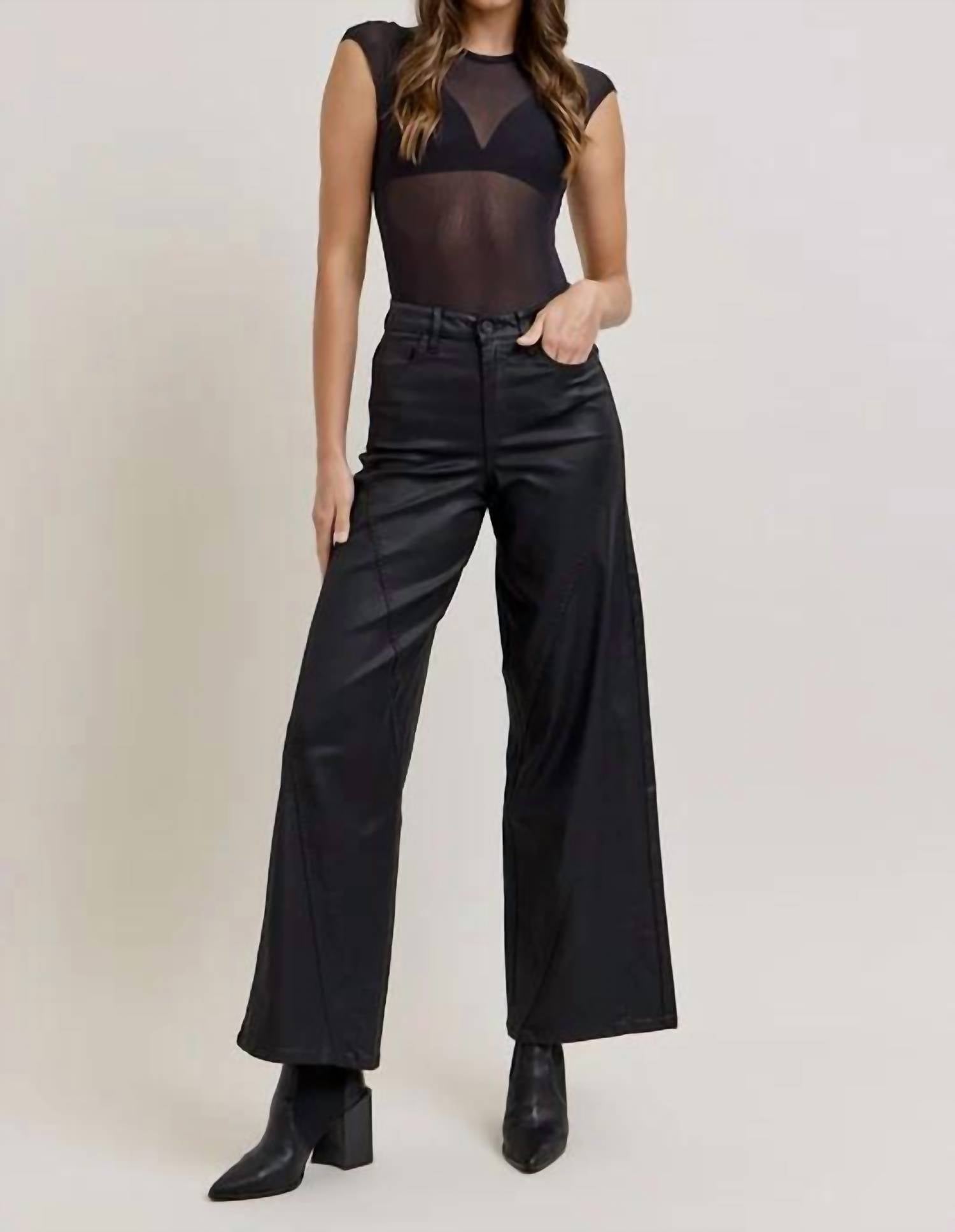 Hidden - Faux Leather Jeans