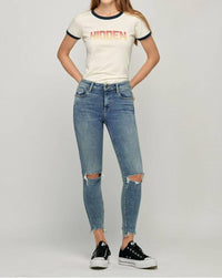 Hidden - Amelia Chewed Hem Distressed Skinny Jeans