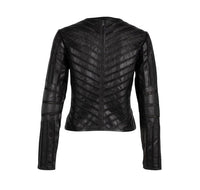 MAURITIUS Women's Tila Leather Jacket in black - women's jacket - detail view