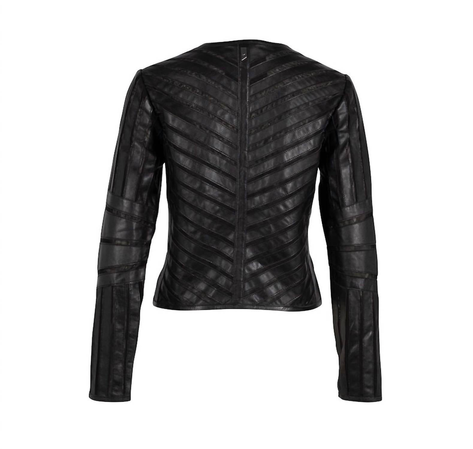 MAURITIUS Women's Tila Leather Jacket in black - women's jacket - detail view