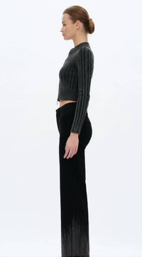 Bayeas - Mid Rise Sequin Wide Leg Jeans