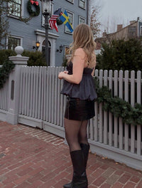 En Saison Nala Bubble Tank Top in black - women's tank top - view 4