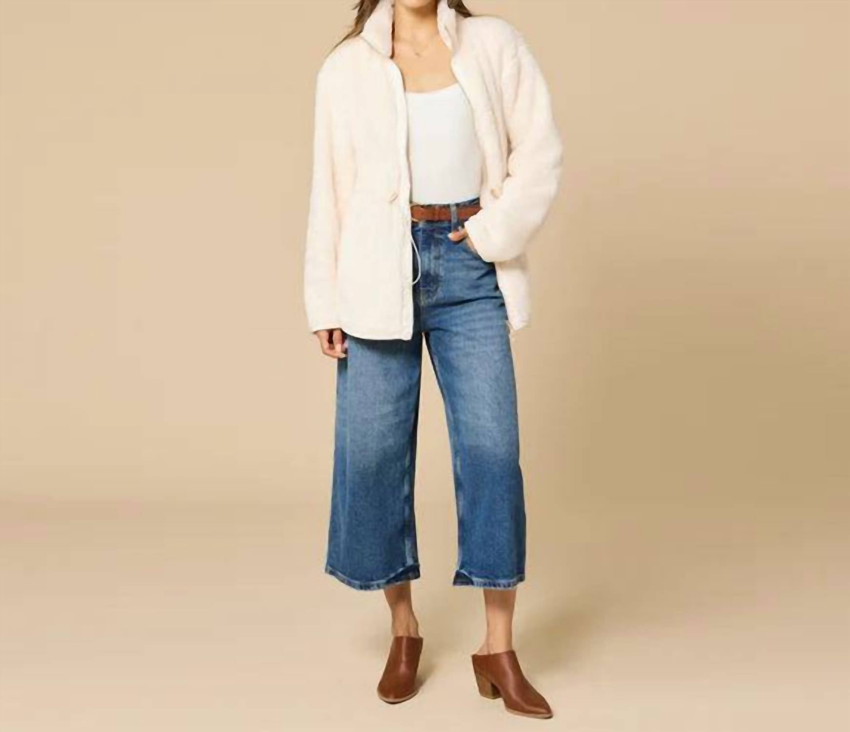 SOFTiES Dreamplush Zip Jacket in almond - women's jacket - view 4