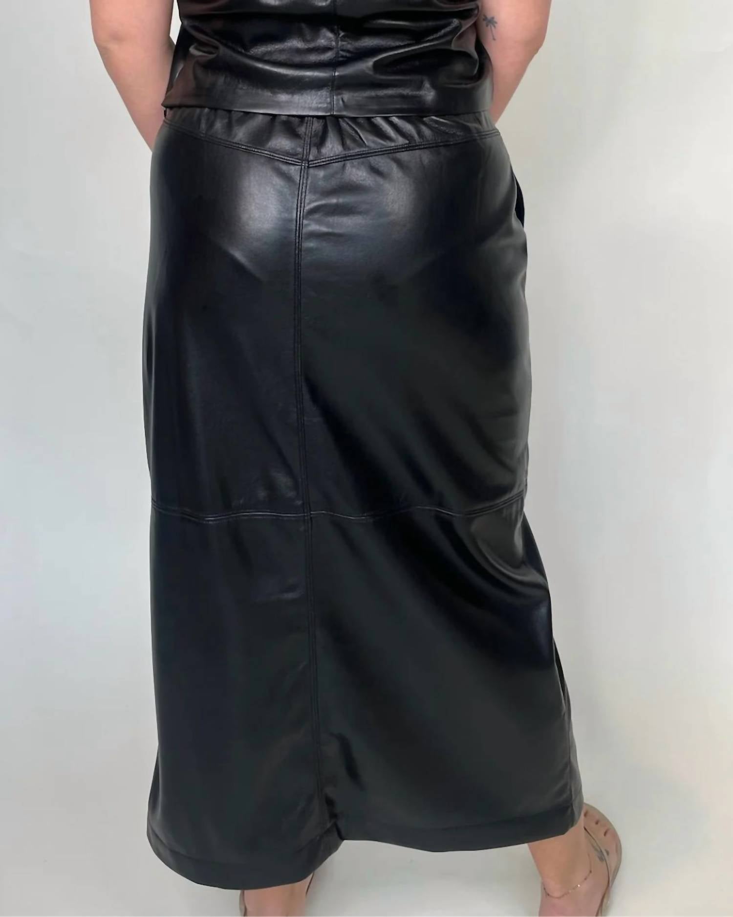 Melissa Nepton - Marina Faux Leather Midi Skirt