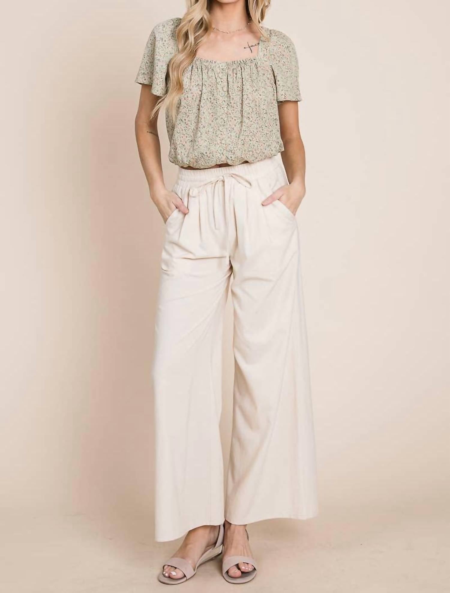 Heyson - Women's Salt & Sand Linen Pants