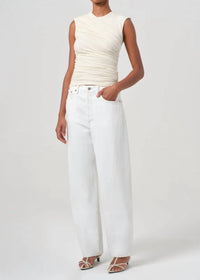 AGOLDE Ester Twist Tank in oat - women's tank top - view 4