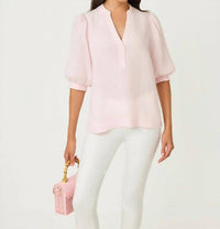 Lilly Pulitzer - MIALEIGH ELBOW SLEEVE LINEN TOP