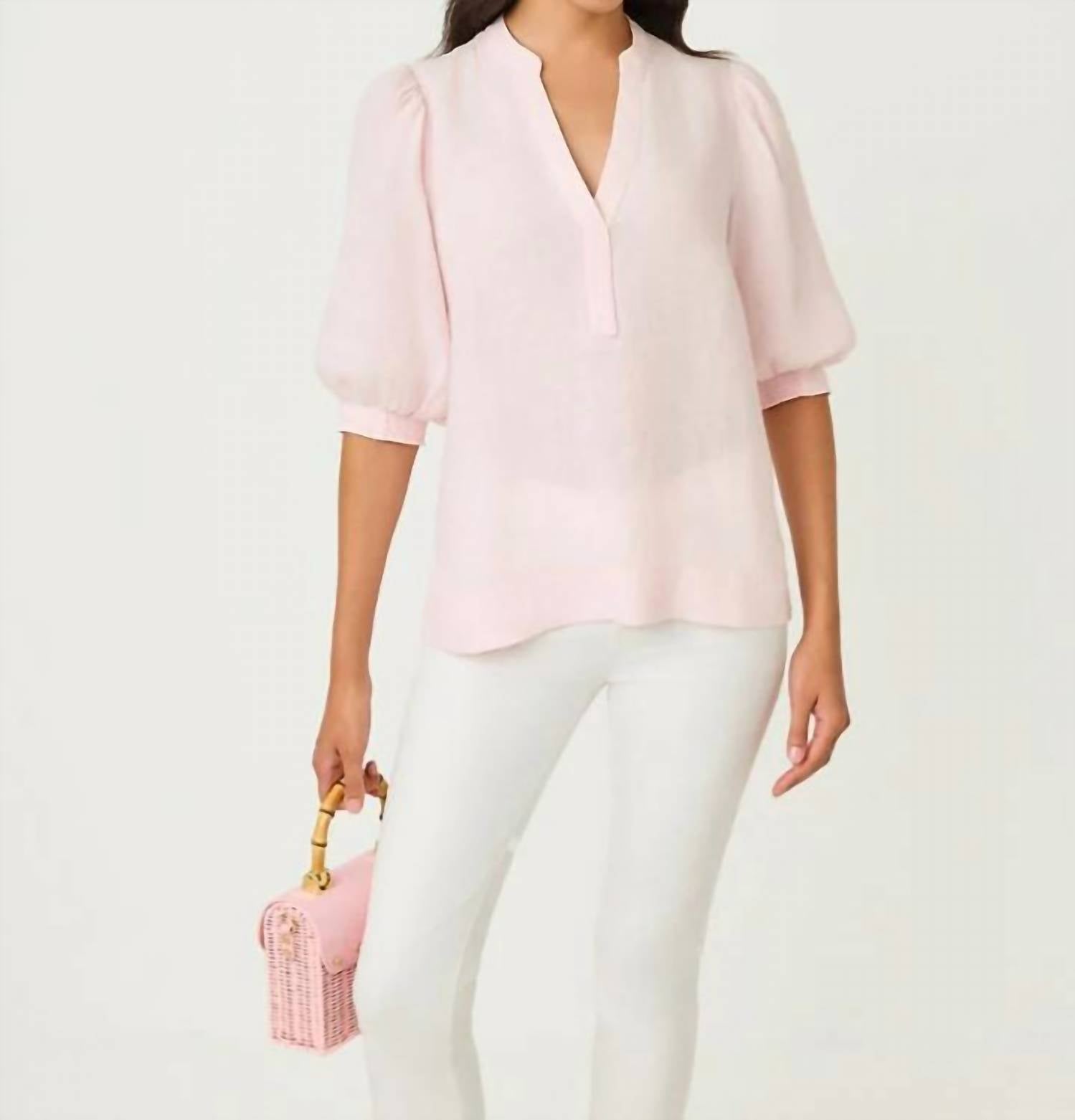 Lilly Pulitzer - MIALEIGH ELBOW SLEEVE LINEN TOP
