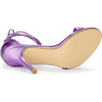 Allegra K Women's Open Toe Lace Up Stiletto 4" Heels Sandals in purple - women's heels - view 4