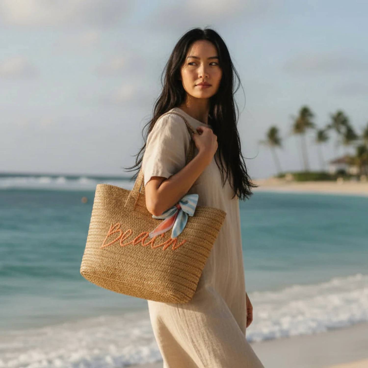 The Darling Effect - Beach Straw & Sun Tote Bag