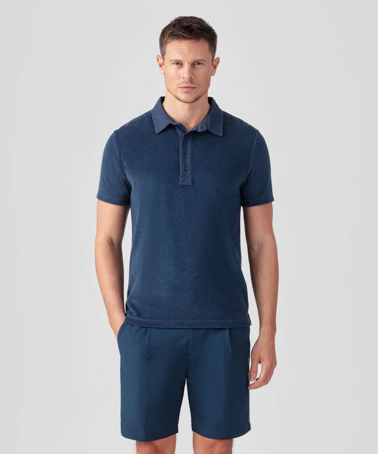 Ron Dorff - Cotton Terry Polo With Piqué Collar