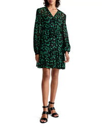 THE KOOPLES Naive Flowers Dress in blak1 - women's dress