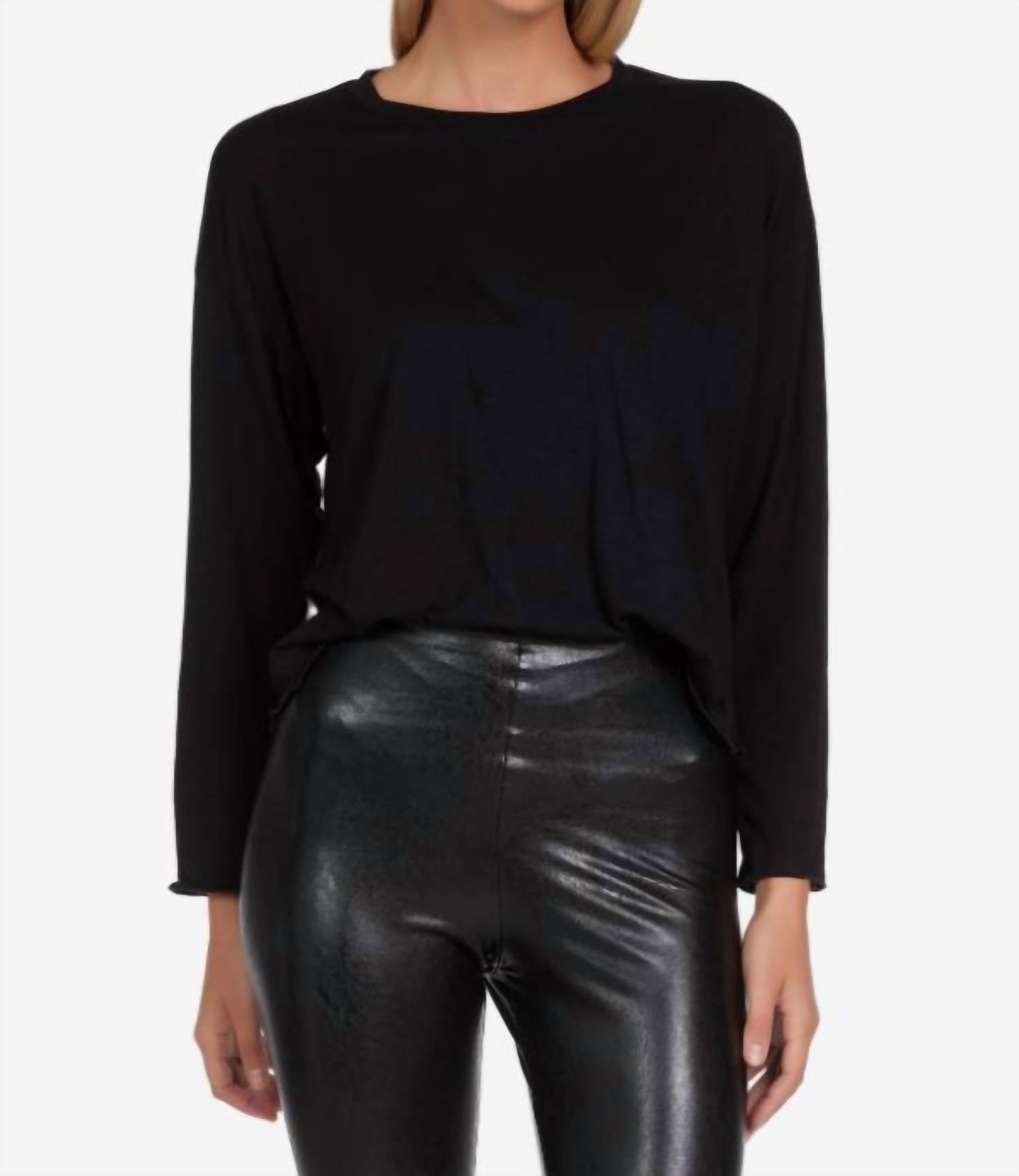 Michael Lauren - Jamaal Long Sleeve Boxy Tee Top