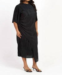 Fashion Szn Curve - Ruched Side Flutter Sleeve Midi Dress - Plus