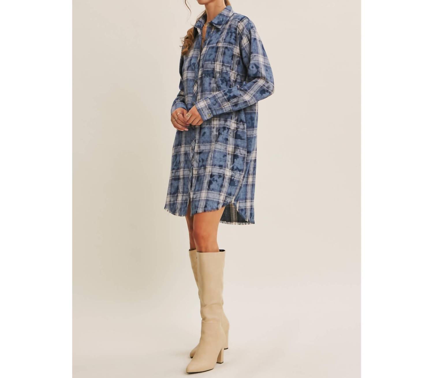 In February - Mineral Wash Plaid Dress
