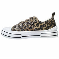 Very G Women's Aman Prints Lace Up Canvas Sneaker in tan leopard - women's sneaker - alternate view