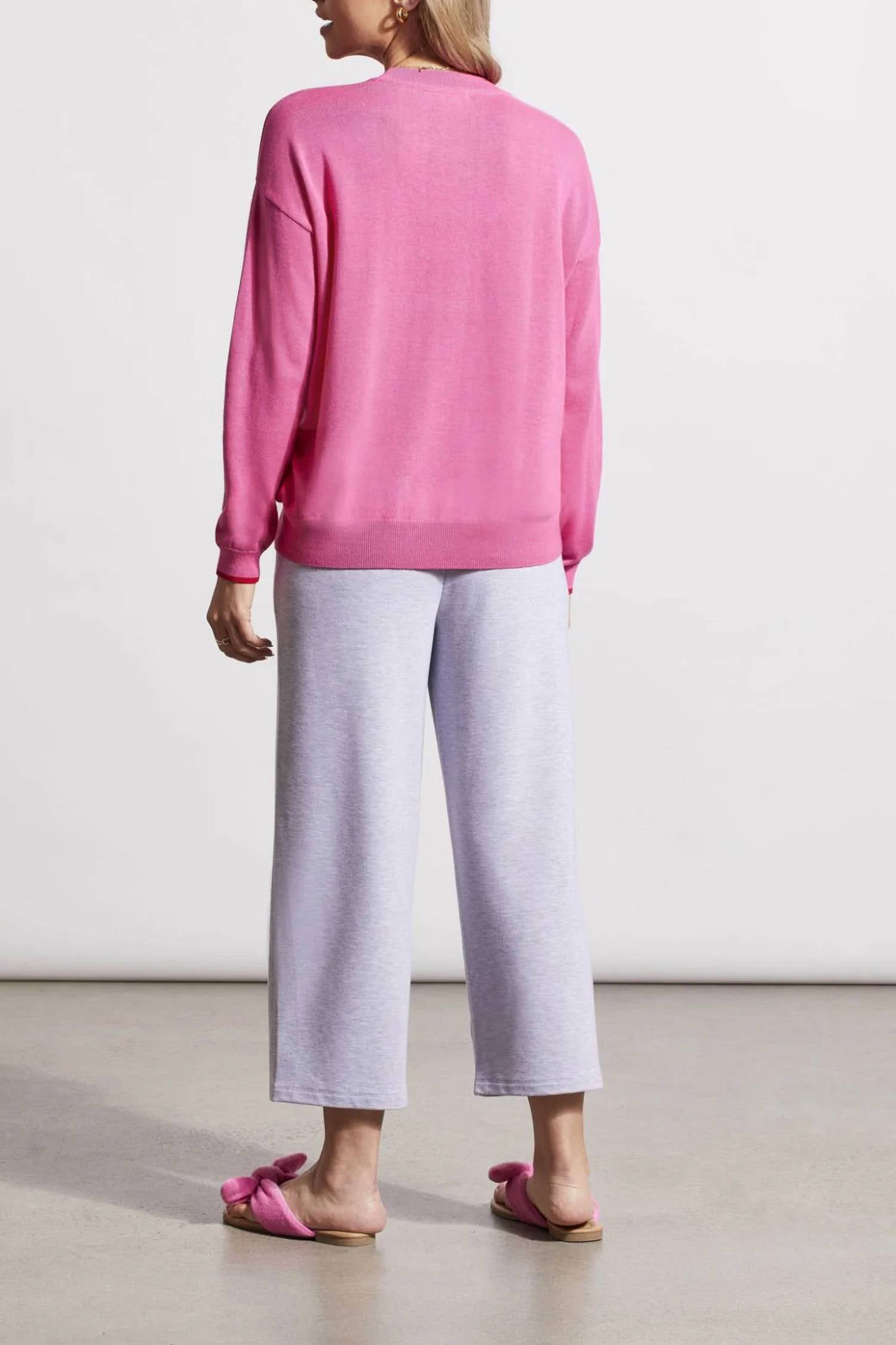Tribal - Pointelle Heart Crewneck Sweater