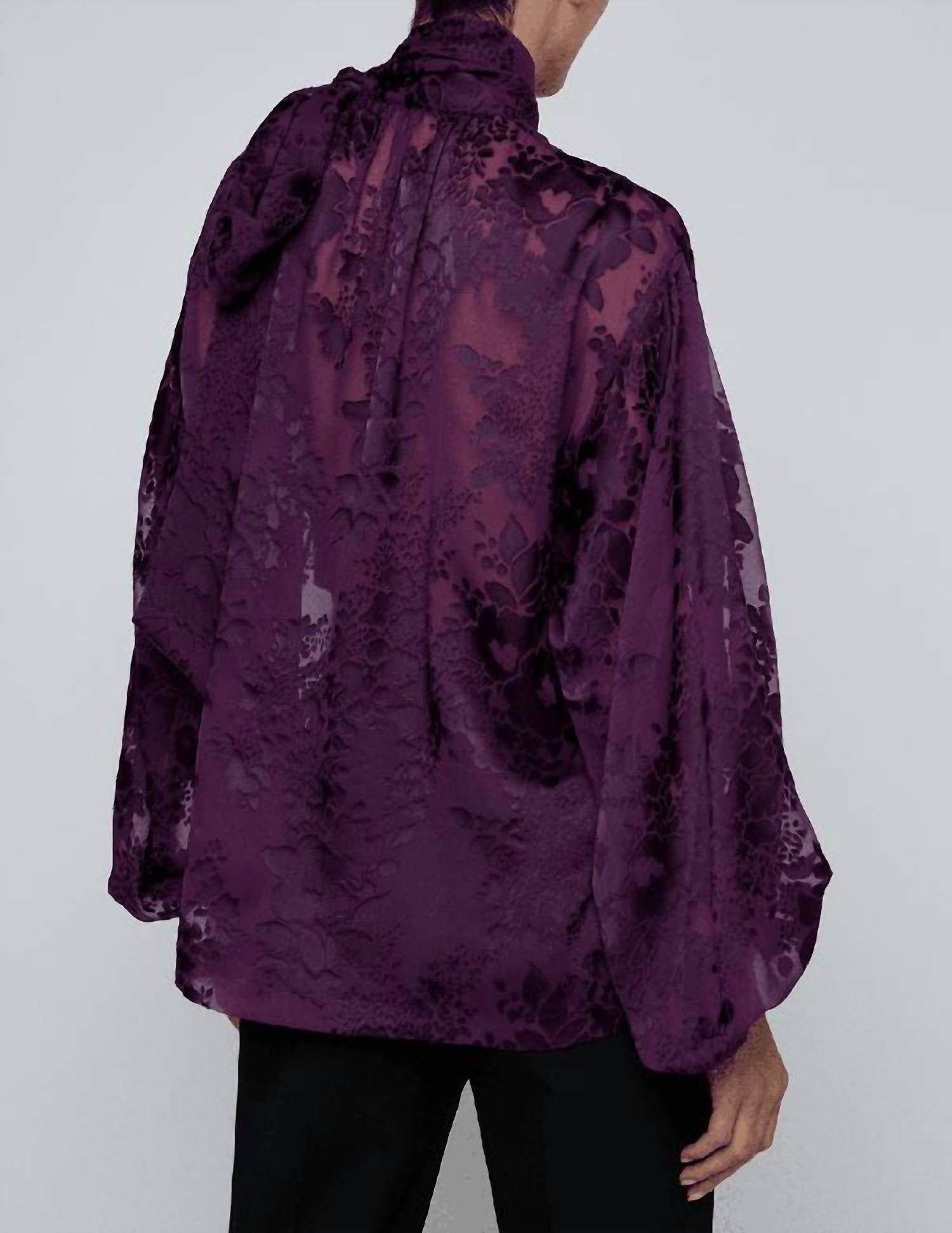 L'Agence - Rhett Floral Burnout Satin Blouse