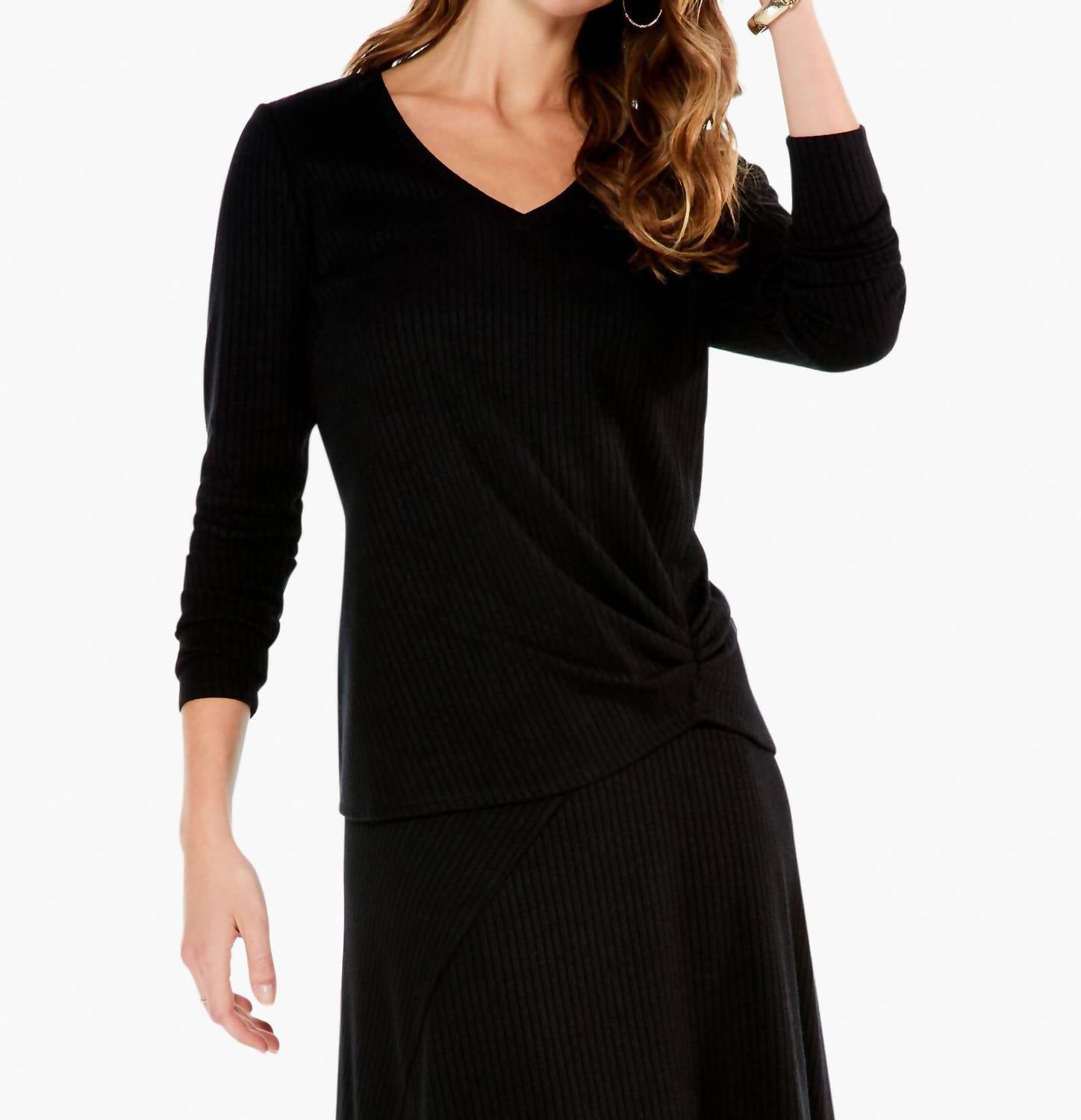 Nic + Zoe - Cozy Rib Twist Top