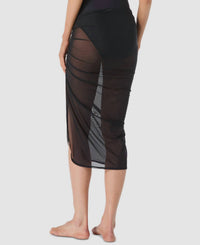 MICHAEL KORS Sheer Zipper Cover Up Skirt Swimwear in black - women's swimwear - detail view