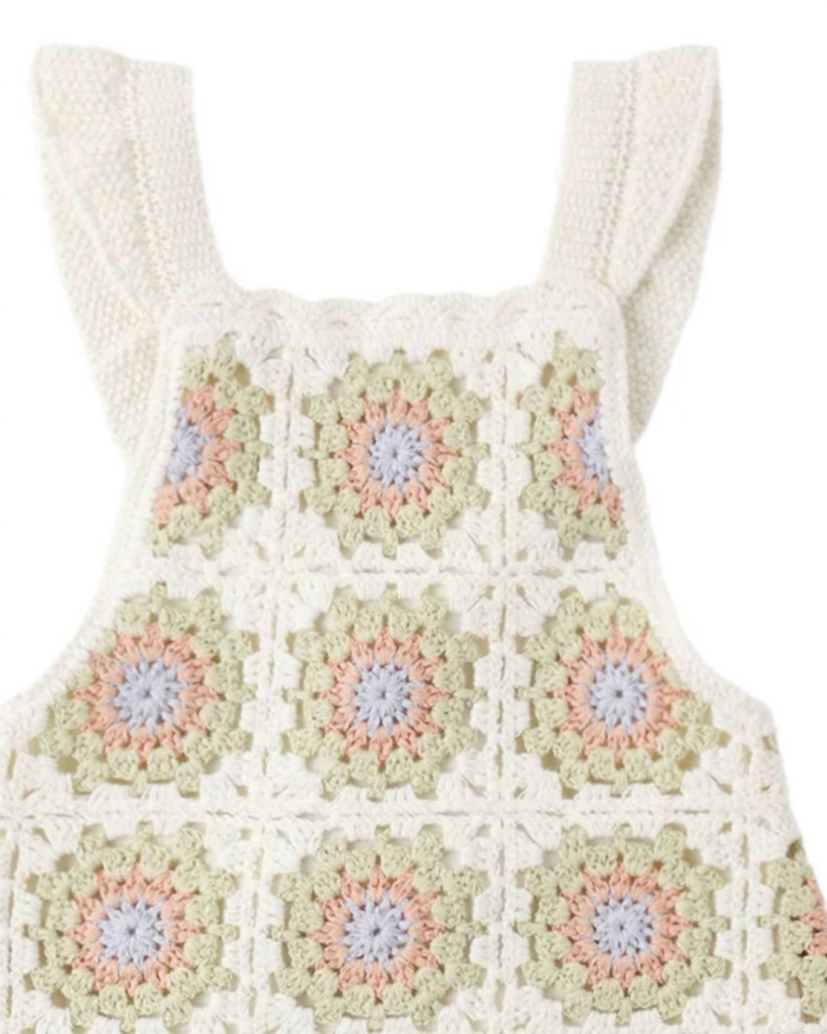Rylee + Cru - Kid's Citron Daisy Check Crochet Romper