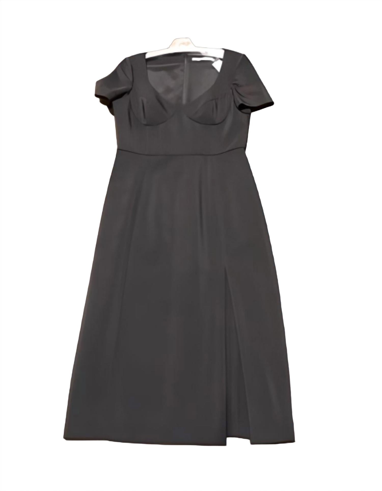 SHORT SLEEVE STRECH VISCOSE FITTED DRESS